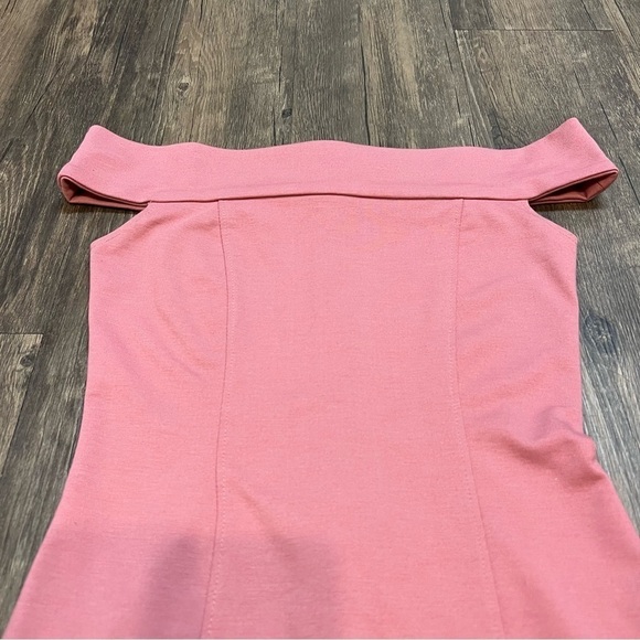 Forever21 Off Shoulders Bodycon Short Dash Of Pink Dress Back Zip Size S - Picture 5 of 10